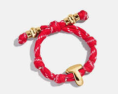 Knotty Initial Custom Bracelet - Cherry Red Single Letter