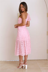 In Full Bloom Mesh Midi Dress Pink