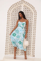 Stay By Your Side Midi Dress Blue