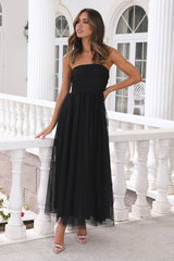 Walk In Tulle Maxi Dress Black
