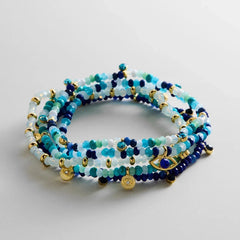 Indya Evil Eye Layered Bracelet Set - Blue Multi