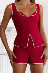 Gilded Romance Top Red