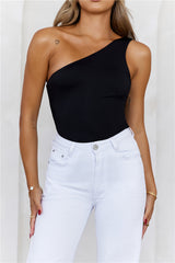 BASE Best Side One Shoulder Tank Top Onyx Black