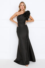 Ava One Shoulder Maxi Dress Black