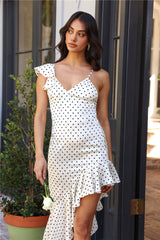 Riviera Satin Maxi Dress Cream