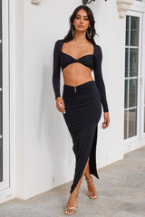 Angel Signs Maxi Skirt Black