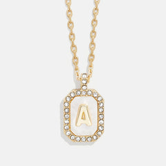 Gold & Mother of Pearl Initial Necklace - Mother Of Pearl