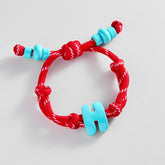 Knotty Enamel Initial Custom Bracelet - Red/Blue Single Letter