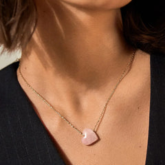 Juno Rose Quartz Necklace - Rose Quartz Stone