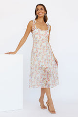 Condensed Heart Midi Dress Blue