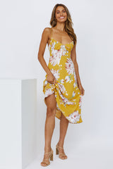 Sunshine Walks Midi Dress Yellow