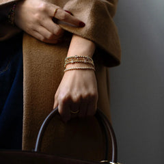 Gold/Pavé Repeating Initial Pisa Bracelet - U
