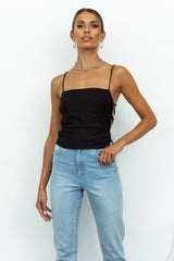 LIONESS Avaris Tie Top Black