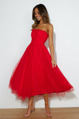 VIP Mood Midi Dress Red