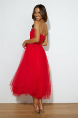 VIP Mood Midi Dress Red