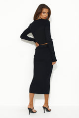Heated Love Long Sleeve Crop Top Black