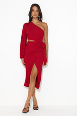 Feeling Snatched Midi Dress Burgundy