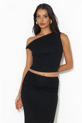 Ignite Love Off Shoulder Crop Top Black