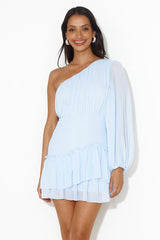 World Revolves Around Her Mini Dress Blue