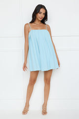 Affluence Pleated Mini Dress Blue