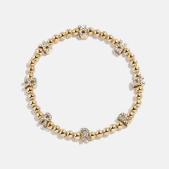 Gold/Pavé Repeating Initial Pisa Bracelet - R