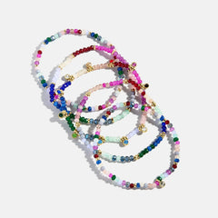 Indya Semi-Precious Layered Bracelet Set - Dark Multi