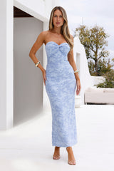 Lagoon Luxe Strapless Maxi Dress Blue