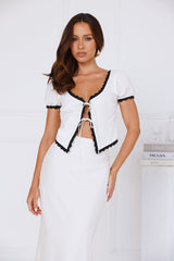 Wanderlust Escapes Crop Top White