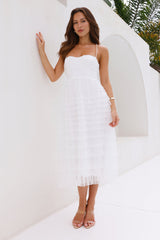 Message To You Tulle Midi Dress White