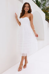 Message To You Tulle Midi Dress White