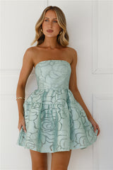 Nora Strapless Mini Dress Sage