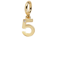 Gold Number Cluster Charm - 5