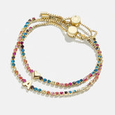 Kids' Initial & Heart Tennis Bracelet Set - Multi/Gold