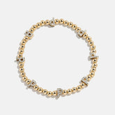 Gold/Pavé Repeating Initial Pisa Bracelet - P