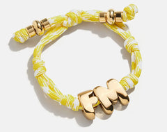 Knotty Initial Custom Bracelet - Bright Yellow Double Letters