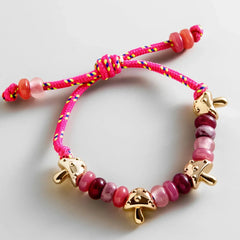 Happy Here Beaded Bracelet - Mushroom