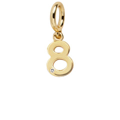 Gold Number Cluster Charm - 8