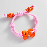 Knotty Enamel Initial Custom Bracelet - Pink/Orange Double Letter