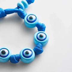 Knotty Good Eye Cord Bracelet - Aqua