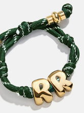 Knotty Initial Custom Bracelet - Dark Green Double Letters