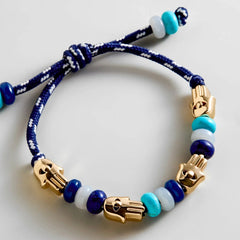Happy Here Beaded Bracelet - Hamsa