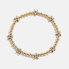 Gold/Pavé Repeating Initial Pisa Bracelet - A