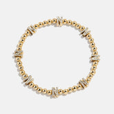 Gold/Pavé Repeating Initial Pisa Bracelet - N
