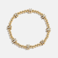 Gold/Pavé Repeating Initial Pisa Bracelet - N