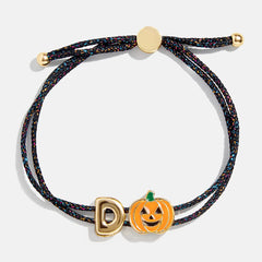 Kids' Halloween Initial Bracelet - Black/Orange