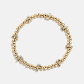 Gold/Pavé Repeating Initial Pisa Bracelet - F
