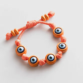 Knotty Good Eye Cord Bracelet - Tangerine