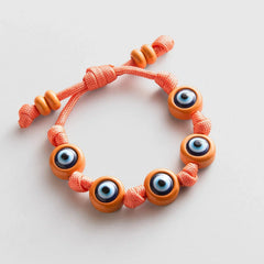 Knotty Good Eye Cord Bracelet - Tangerine