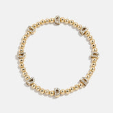Gold/Pavé Repeating Initial Pisa Bracelet - D
