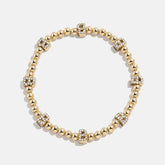 Gold/Pavé Repeating Initial Pisa Bracelet - B